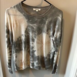 Splendid Women's Tie-Dye Sweater- Gray and Light Pink